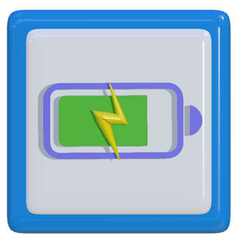Simple 3d icon of battery charging. Suitable for presentation media, design templates, flayers, brochures, promotional media and advertisements. png