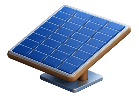 3D Render of a Small Tilted Solar Panel on a Stand png