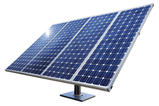 Highefficiency solar panel array angled for optimal sunlight absorption png