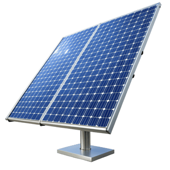 Highefficiency photovoltaic solar panel system on a metal stand, angled for optimal sunlight absorption png