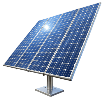 Highefficiency Solar Panel Array on a Metal Stand for Renewable Energy Production png