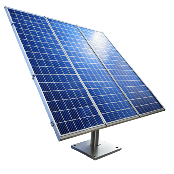 Highefficiency solar panel array mounted on a sturdy metal stand for optimal sunlight exposure png