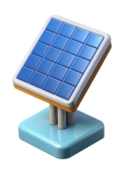 3D Render of a Cute Cartoon Solar Panel on a Stand png