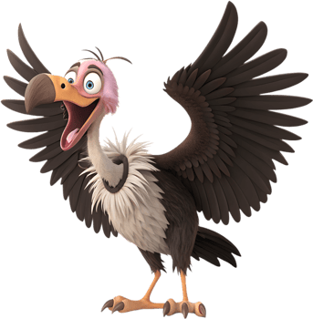 Beautiful Vulture Character Clipart with Bold and Unique Features. . png
