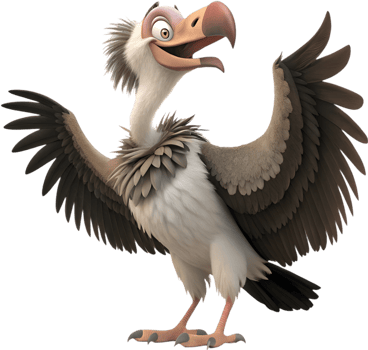 Colorful Vulture Bird Clipart for Unique Nature and Animal Art. . png