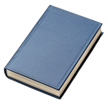 Blue Hardcover Book with Blank Cover and Pages for Educational Use png