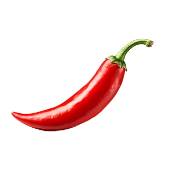 Closeup of Vibrant Red Chili Pepper on White Background png