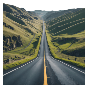 Endless Open Road Stunning Isolated Highway with Transparent Background png