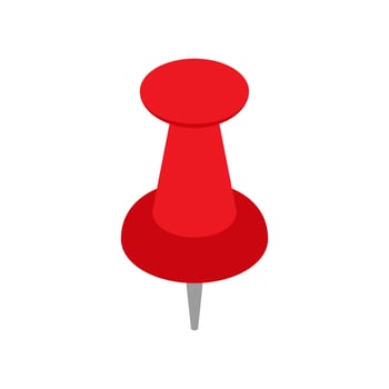 Bright red pushpin with sharp metal point ready for noticeboard and bulletin board tasks vector