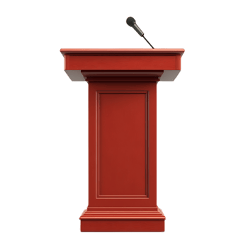Red Podium for Public Speaking and Announcements png