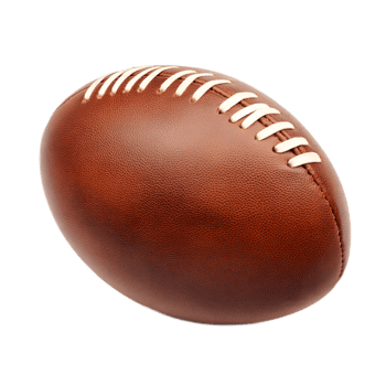 Closeup of a Rugby Ball Spiraled Leather Equipment for Team Sport Competition png