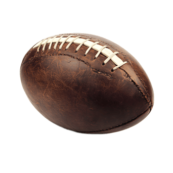 Vintage Leather Rugby Ball on a Plain Background png