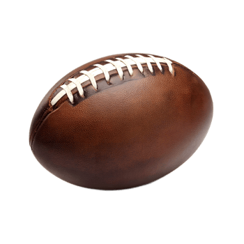 Closeup of a Brown Leather Rugby Ball on a White Background Representing the Excitement and Intensity of the Sport png