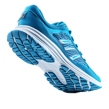 Lightweight Blue Running Shoe with Breathable Mesh and Responsive Cushioning for High Performance Athletic Activity png