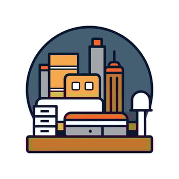 Elegant Bedroom Featuring Industrial Dark Decor vector