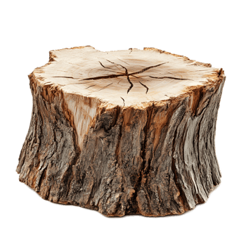 Rustic Wooden Tree Stump With Cracked Texture And Distinct Annual Rings png