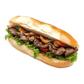 Delicious Grilled Sandwich with Fresh Vegetables and Meat in Transparent Background png