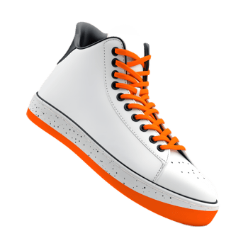 Stylish and Vibrant Sneaker with Contrasting Orange Accents Designed for Modern Casual and Active Lifestyles png