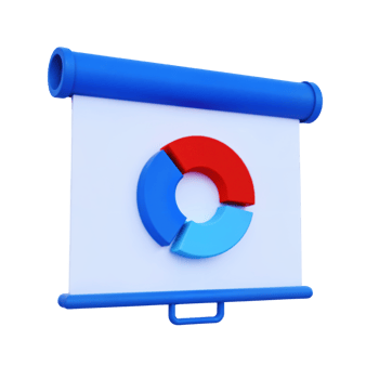 Colorful Pie Chart On White Presentation Board png