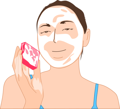 Woman washing face with soap illustration png