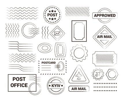 Grunge postage stamp collection. Set of post stamp. Retro grunge postmark. Vintage grunge postage stamp vector