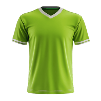 Bright Green Soccer Jersey with Transparent Background Design png