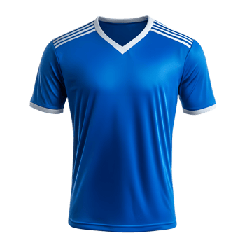 Blue and White Striped Soccer Jersey for Professional Athletic Competition png