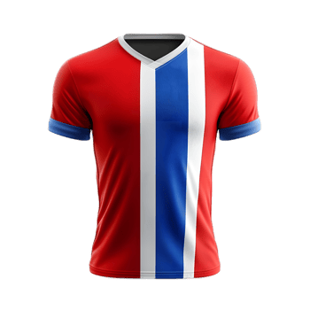Vibrant and Striped Soccer Jersey Design with Bold Colors png