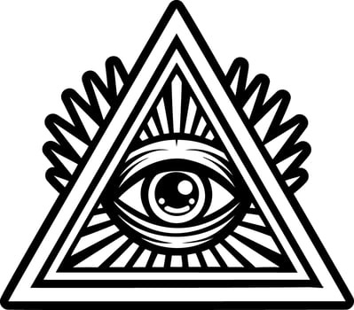 A glyph style icon of providence eye tattoo vector