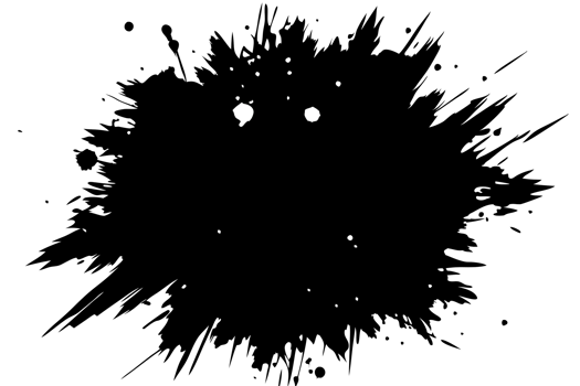 Abstract Black and White Ink Splatter Design with Two Bright Centers png