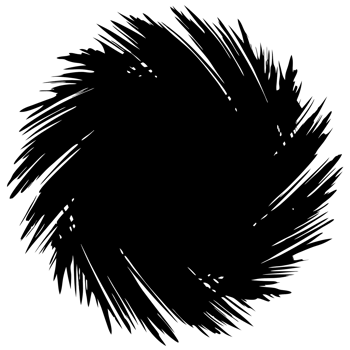 Abstract Black Ink Brush Stroke Circular Design Element png