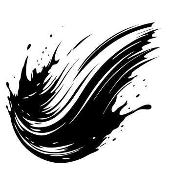 Abstract Black Ink Splash, Swirl, Brush Stroke, Design Element for Background png