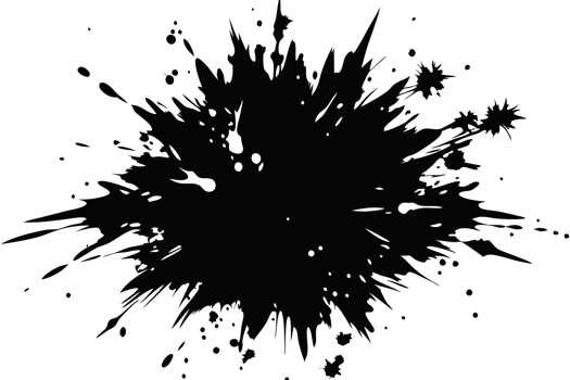 Abstract Ink Splash Design Black and White Grunge Texture for Background png