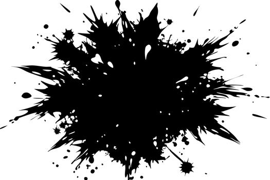 Abstract Ink Splatter Frame Black and White Grunge Border Design png