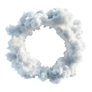 Dense Puffy Smoke Ring Floating in the Air With Cloudy Appearance png