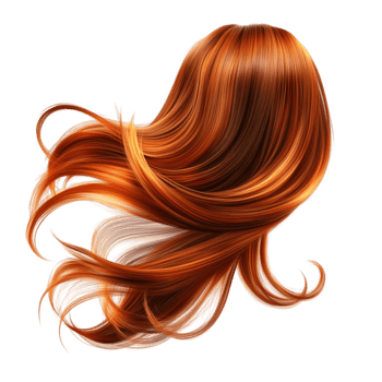 Beautiful Long Wavy Red Hair Flowing in a Smooth Motion png
