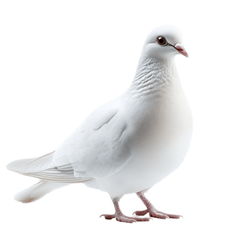 Stunning White Dove Bird in Flight Against Clear Sky Background png