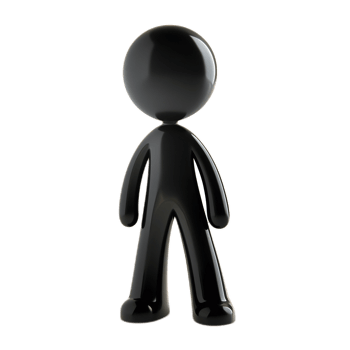 Stylized Minimalist Monochrome 3D Humanoid Silhouette Figure png
