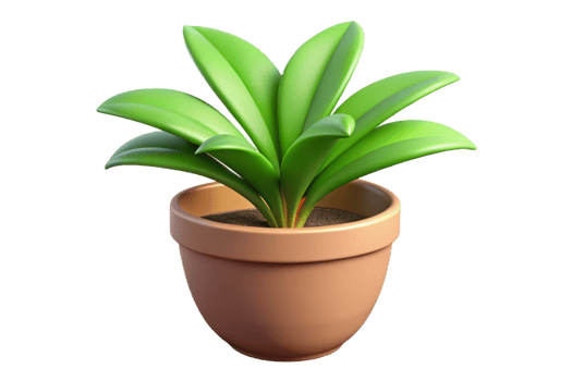 A Vibrant 3D Render of a Houseplant in a Terracotta Pot png