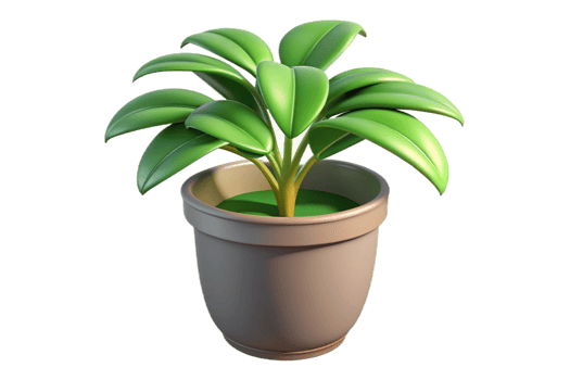 A 3D Render of a Green Plant in a Beige Pot Houseplant Potted Plant Indoor Plant Home Decor png