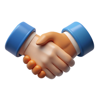 3D Render of Two Hands in a Firm Handshake Business Deal Agreement Partnership png