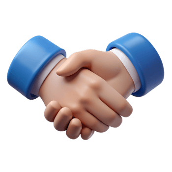 3D Render of Two Hands in a Firm Handshake Business Deal Agreement Partnership Success png