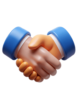 3D Render of Two Hands Shaking in a Friendly Handshake Agreement png