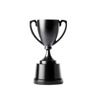 Elegant Transparent Glass Trophy Award for Victorious Champion png