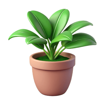 A Vibrant 3D Render of Lush Green Plant in a Terracotta Pot png