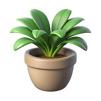 A 3D Render of a Green Plant in a Beige Pot a digitally created image of houseplant png