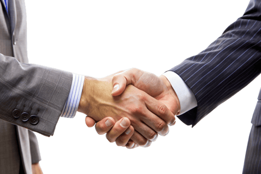 Two Businessmen Shake Hands in a Dealmaking Agreement Showing Trust and Partnership png