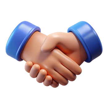 3D Render of Two Hands Shaking in a Friendly Handshake Gesture png