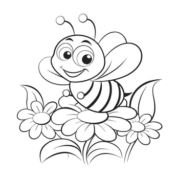 Adorable Smiling Cartoon Bee Cute and Whimsical Insect Drawing vector