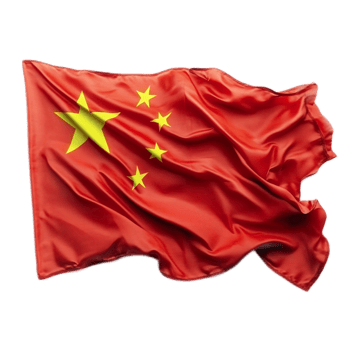 Vibrant Chinese National Flag Waving in the Wind,Symbolizing China's Pride and Patriotism png